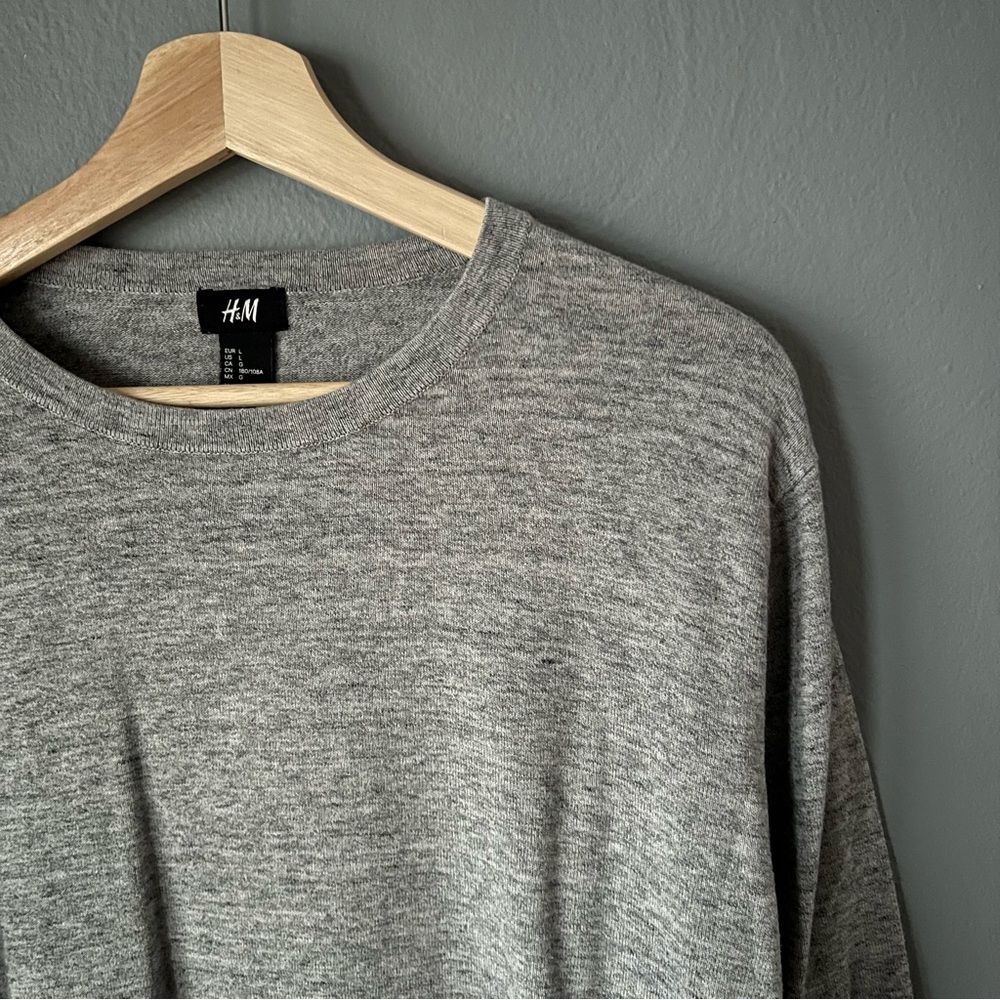 H&M Heather Gray Crewneck Sweater Sz L